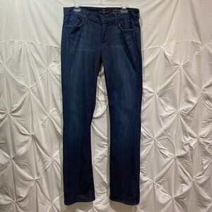 7 For all Mankind Dark Wash Mid Rise Bootcut size 32, Inseam 35 inches